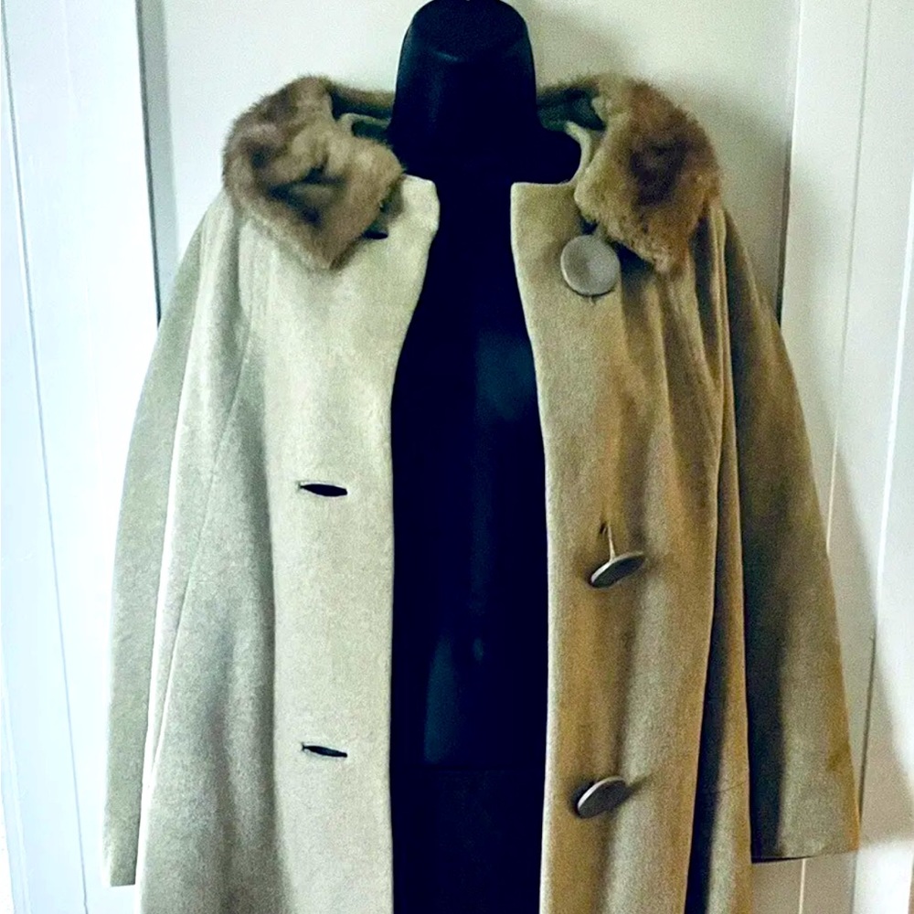 Vintage 1950’s ENIGER Swing Coat w Fur Collar